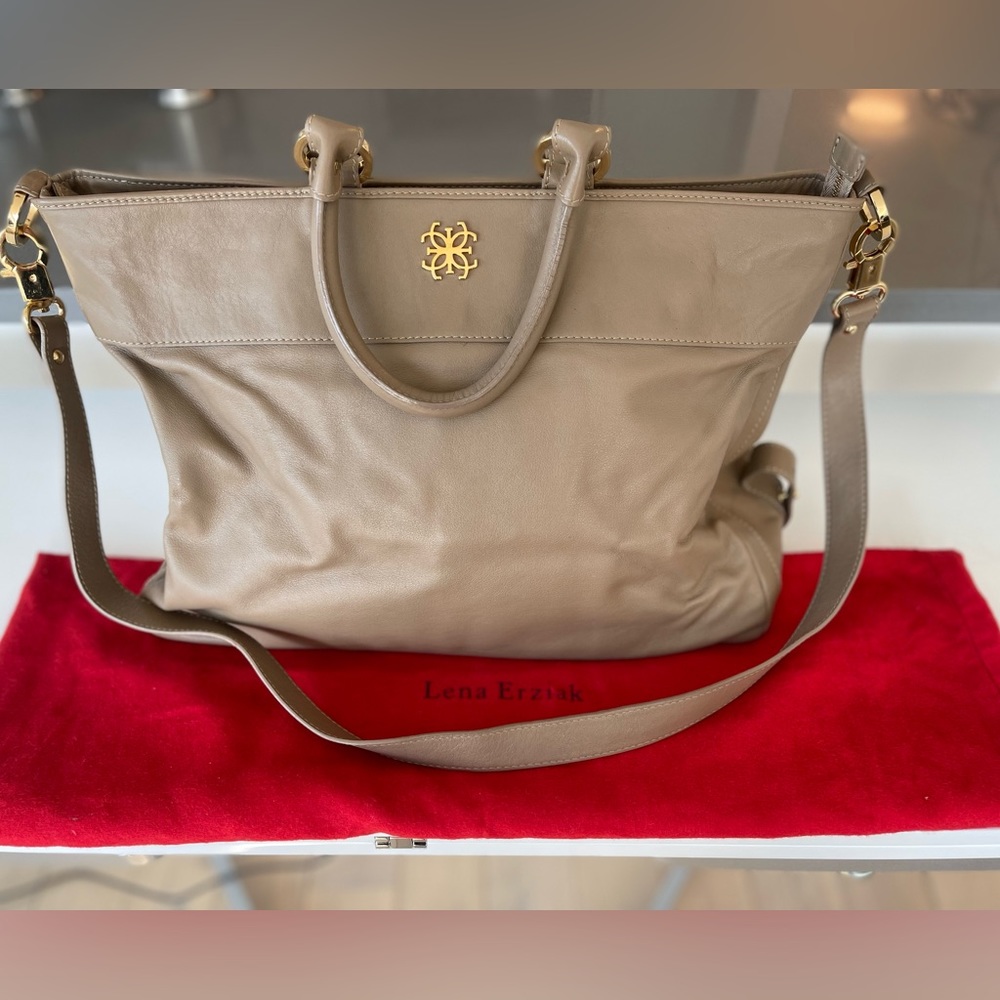 Leather Crossbody Tote Bag byLena Erziak.